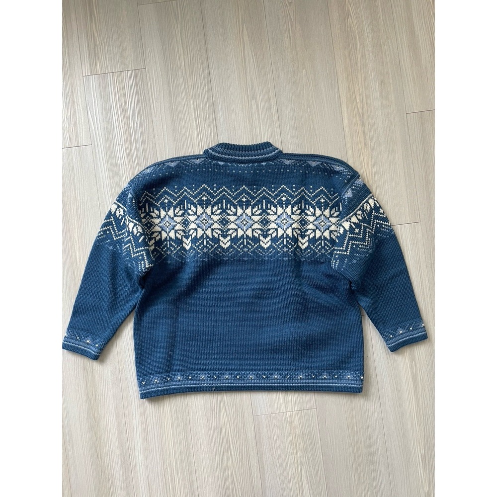 Dale of Norway Women's VTG Blue Wool Knit Fair Isle Sweater Size S Ski Lodge - Picture 2 of 7